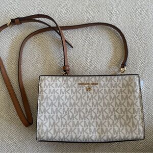 Michael Kors White and Brown medium handbag